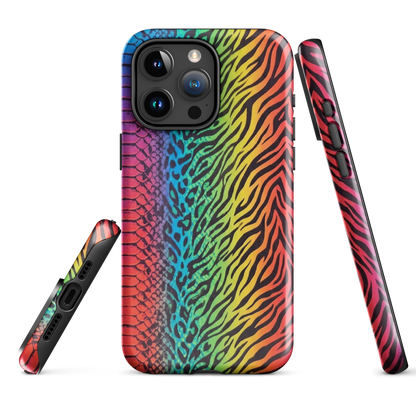 Vibrant Rainbow Snake Skin Leopard & Zebra Print Case for iPhone®