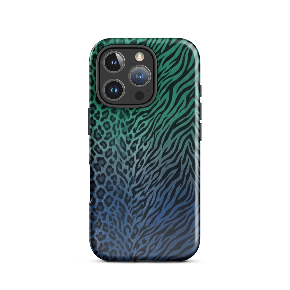 Blue to Teal Zebra & Leopard Print  Tough Case for iPhone®