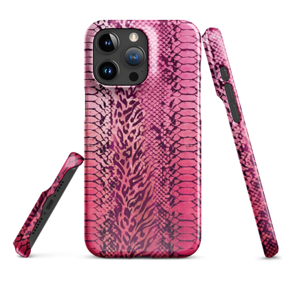 Hot Pink to Light Pink Zebra Print Snap Case for iPhone