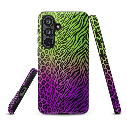 Neon Green & Purple Zebra & Leopard Print Tough Case for Samsung