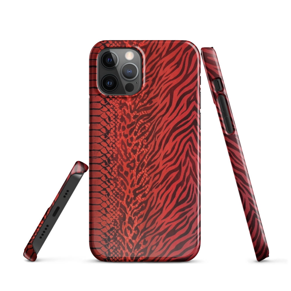 Red Zebra Snake & Leopard Print Snap Case for iPhone