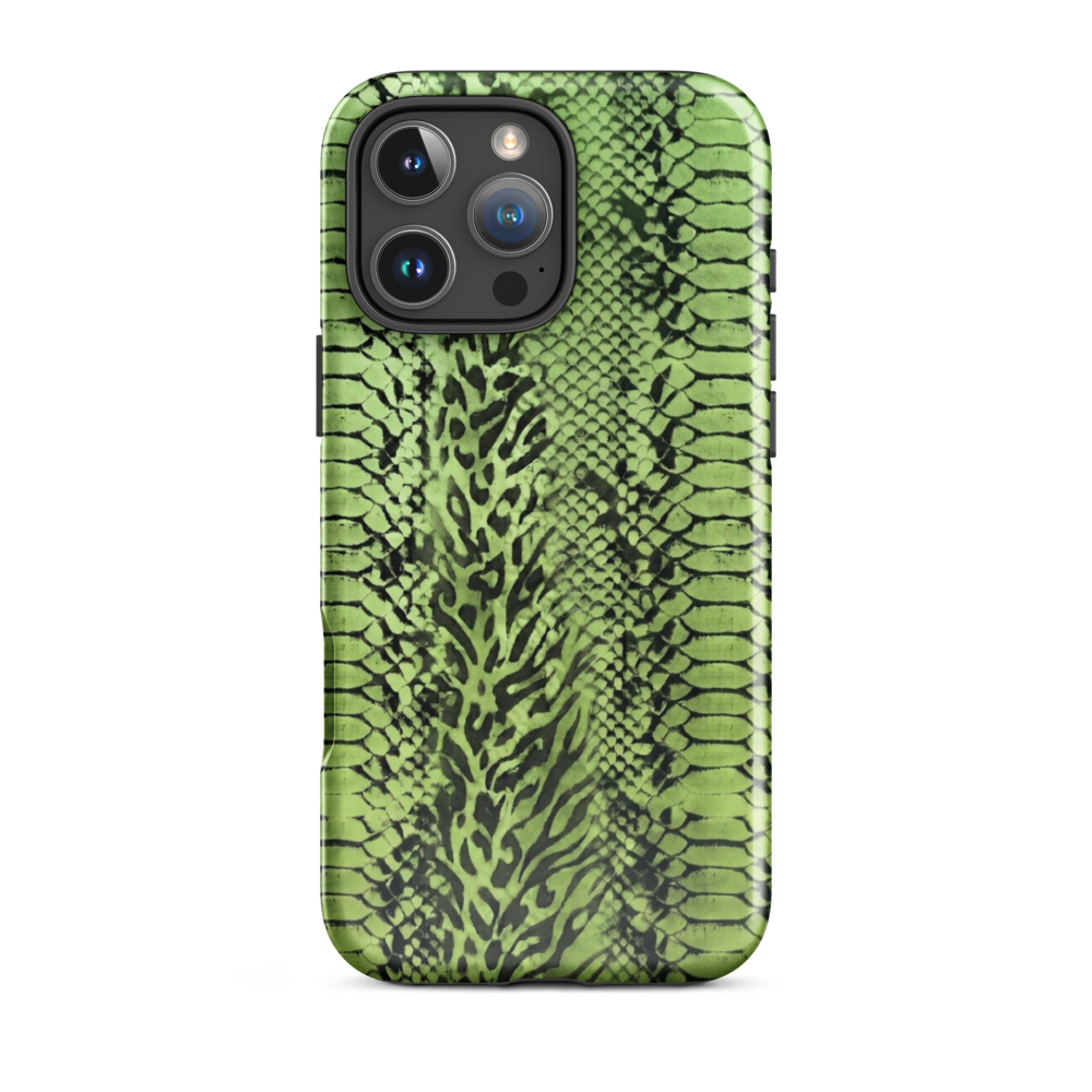 Green Snake Skin & Leopard Print Tough Case for iPhone®