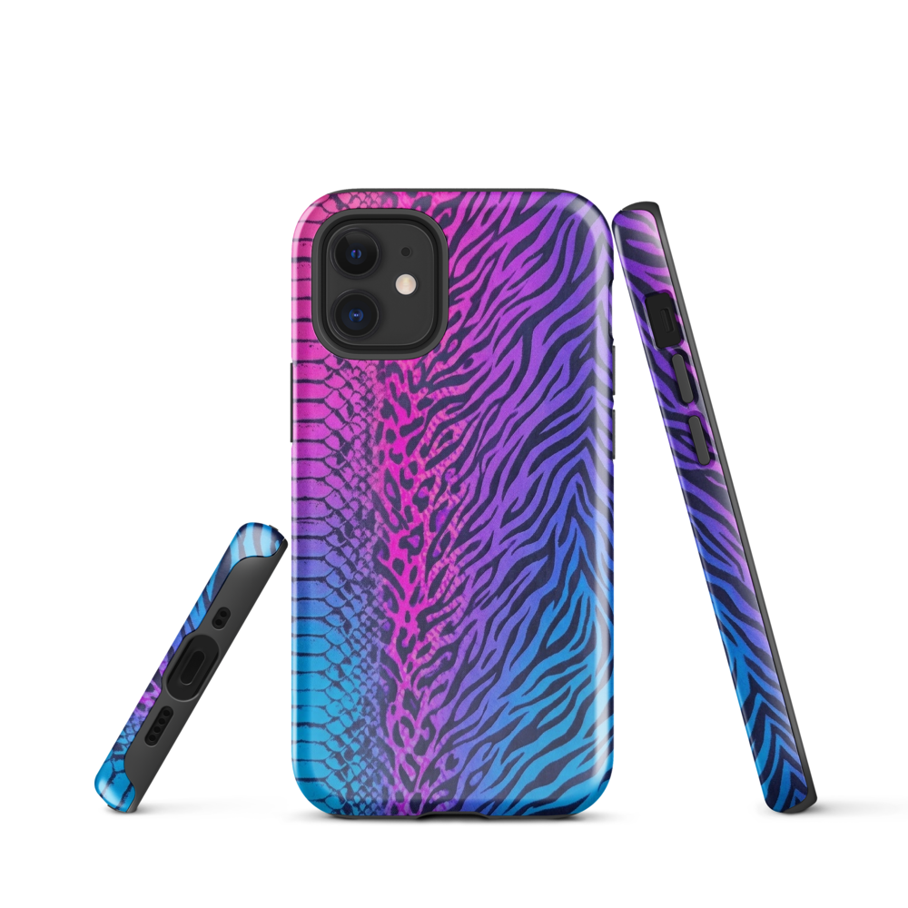 Pink & Blue Snake Skin Leopard & Zebra Print Tough Case for iPhone®