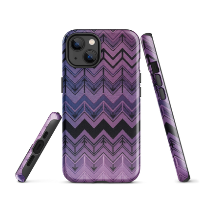 Purple Chevron & Blue Pattern Tough Case for iPhone®