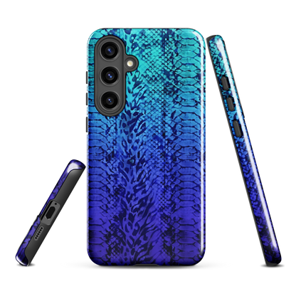 Vibrant Blue Snake & Leopard Print Tough Case for Samsung