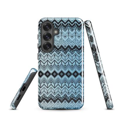 Blue Chevron Pattern Leopard & Zebra Print Tough Case for Samsung