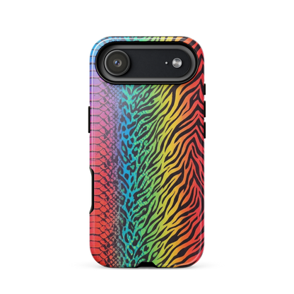 Vibrant Rainbow Snake Skin Leopard & Zebra Print Case for iPhone®