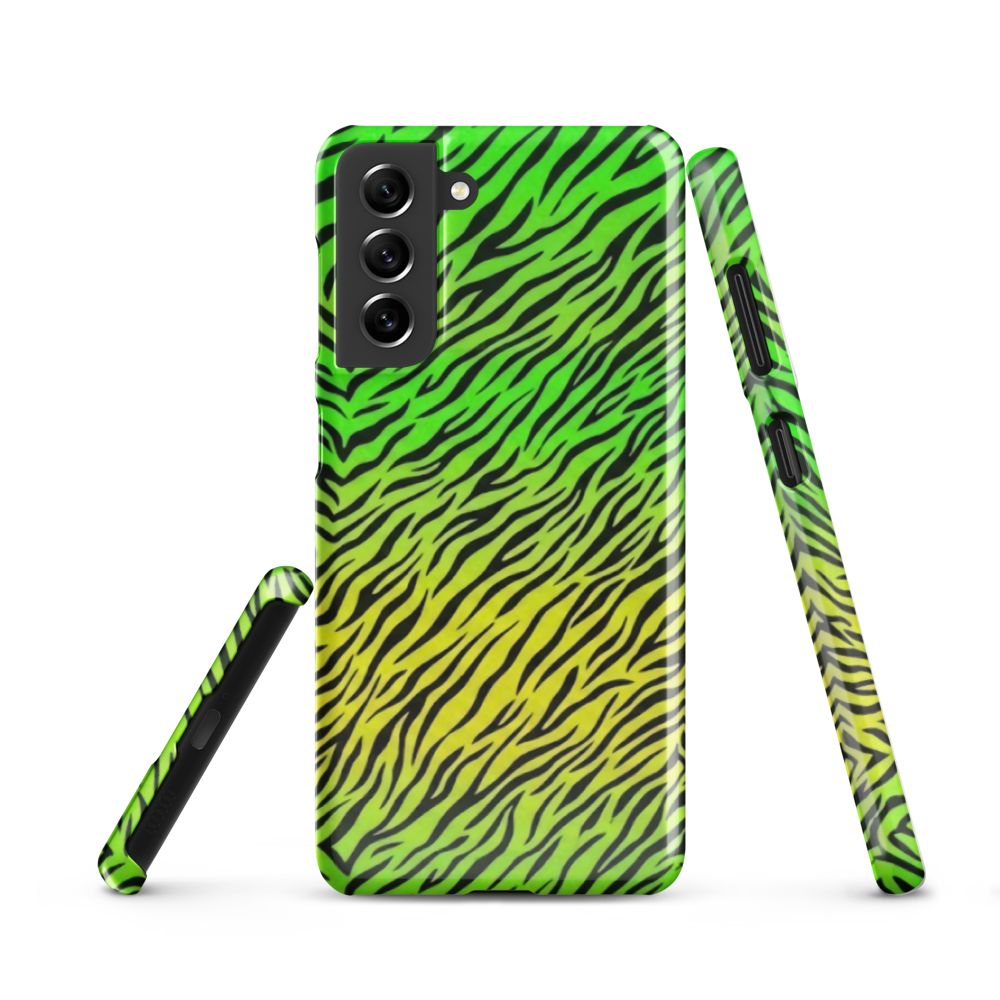 Green & Yellow  Zebra Print Snap Case for Samsung