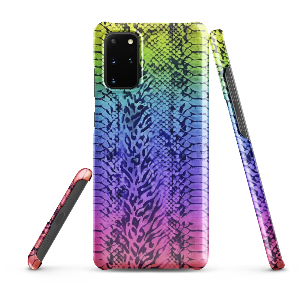 Vibrant Rainbow Snake Skin & Leopard Print Snap Case for Samsung