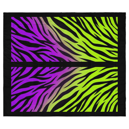 Zebra Print Neon Green and Purple Y2k inspired Comforter