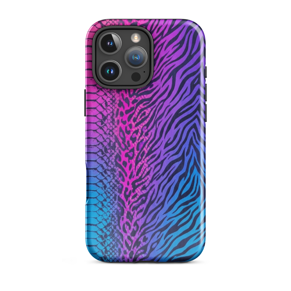 Pink & Blue Snake Skin Leopard & Zebra Print Tough Case for iPhone®