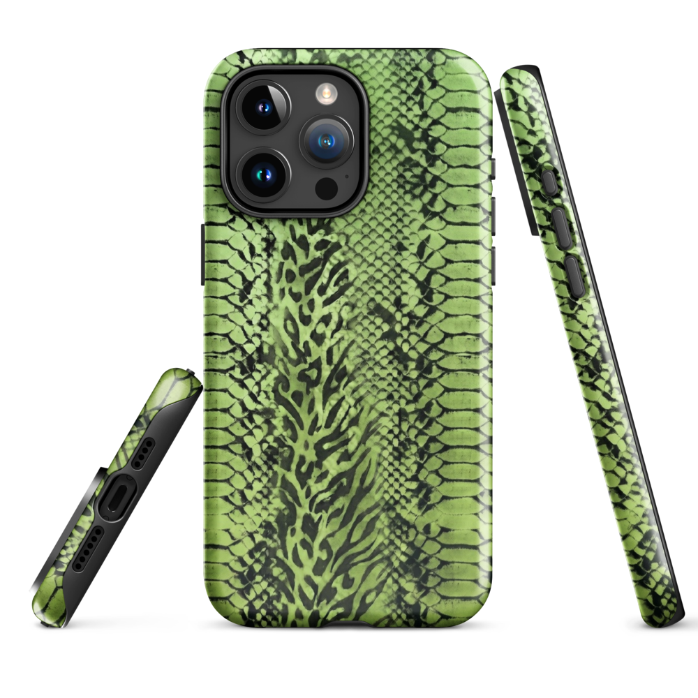 Green Snake Skin & Leopard Print Tough Case for iPhone®
