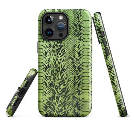 Green Snake Skin & Leopard Print Tough Case for iPhone®