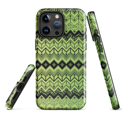 Lime Green Chevron Zebra & Leopard Print Tough Case for iPhone®