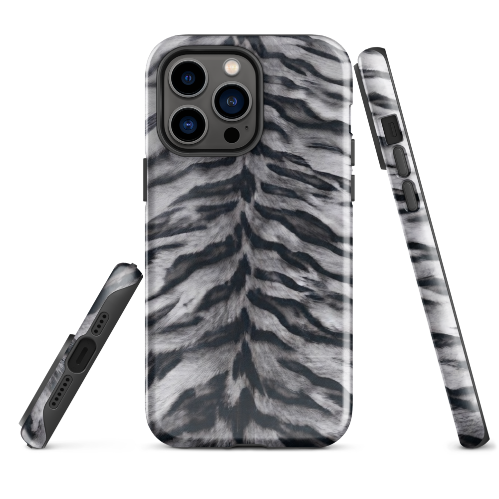 Gray Tiger Print Tough Case for iPhone®