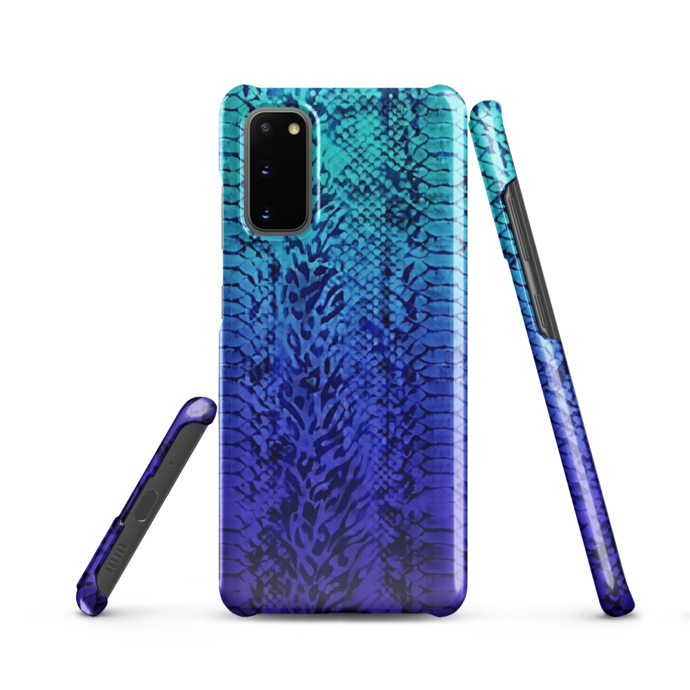 Vibrant Blue Snake & Leopard Print Snap Case for Samsung
