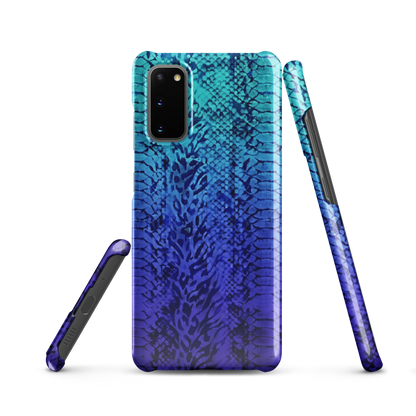 Vibrant Blue Snake & Leopard Print Snap Case for Samsung