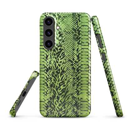 Green Snake Skin & Leopard Print Snap Case for Samsung