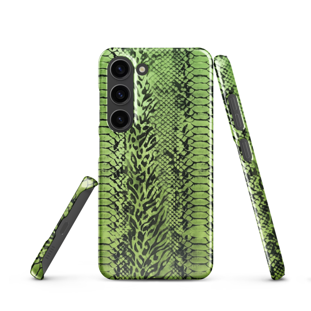 Green Snake Skin & Leopard Print Snap Case for Samsung