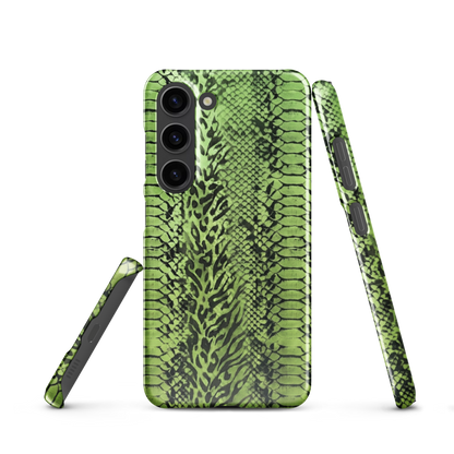 Green Snake Skin & Leopard Print Snap Case for Samsung