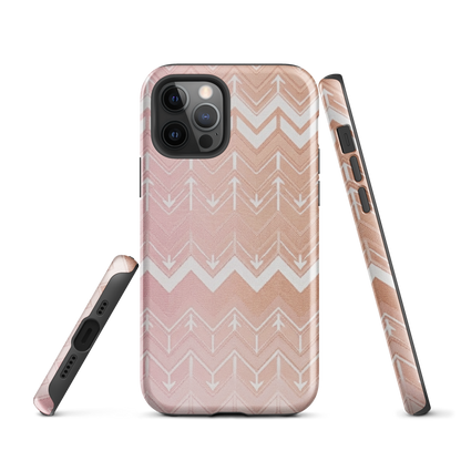 Rose & Brown Chevron Pattern Tough Case for iPhone®