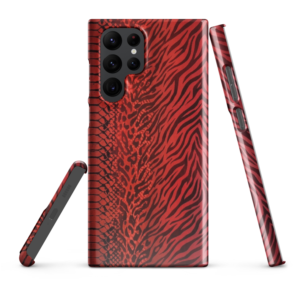 Red Zebra Snake & Leopard Print Snap Case for Samsung