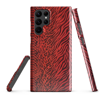 Red Zebra Snake & Leopard Print Snap Case for Samsung