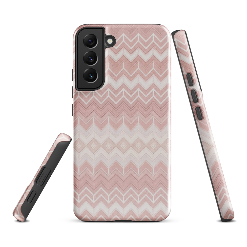 Classic Pink & White Chevron Tough Case for Samsung