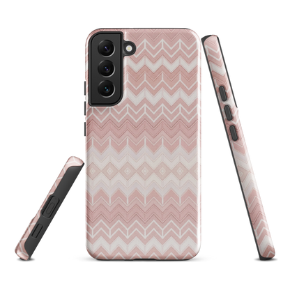 Classic Pink & White Chevron Tough Case for Samsung