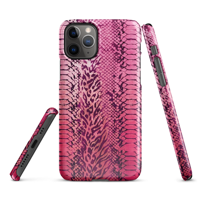 Hot Pink to Light Pink Zebra Print Snap Case for iPhone