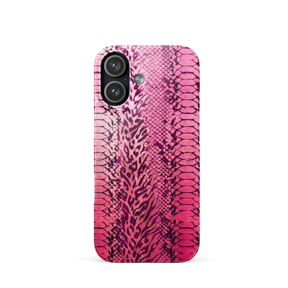 Hot Pink to Light Pink Zebra Print Snap Case for iPhone