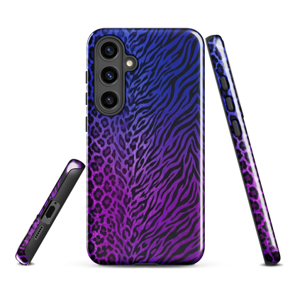 Blue to Purple Zebra & Leopard Print Tough Case for Samsung
