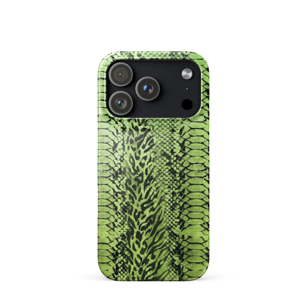 Green Snake Leopard & Zebra Print Snap Case for iPhone