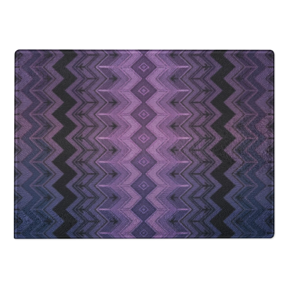 Purple & Blue Classic Chevron Pattern Glass Cutting & Charcuterie Board