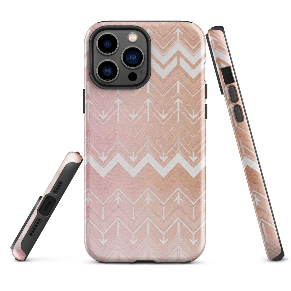 Rose & Brown Chevron Pattern Tough Case for iPhone®