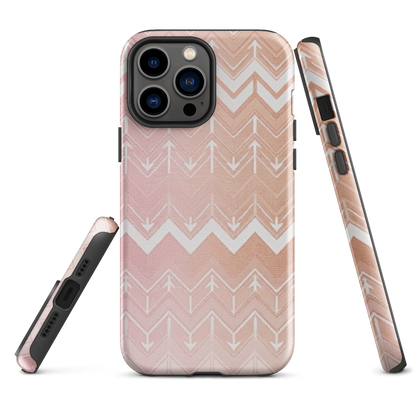 Rose & Brown Chevron Pattern Tough Case for iPhone®
