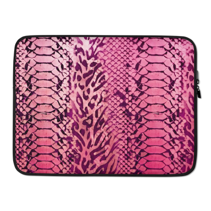 Pink Snake Skin & Leopard Print Laptop Sleeve