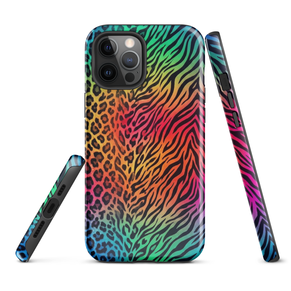 Vibrant Rainbow Zebra & Leopard Print Tough Case for iPhone®