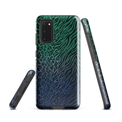 Blue to Teal Zebra & Leopard Print Tough Case for Samsung