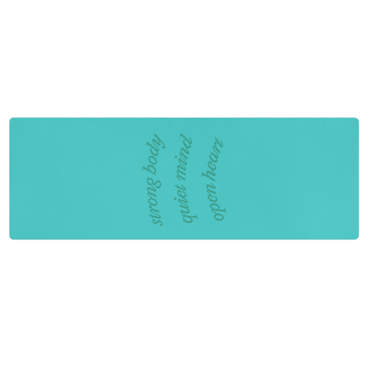Strong Body Quiet Mind Open Heart Affirmation Pilates Yoga Mat