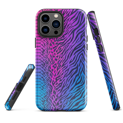 Pink & Blue Snake Skin Leopard & Zebra Print Tough Case for iPhone®