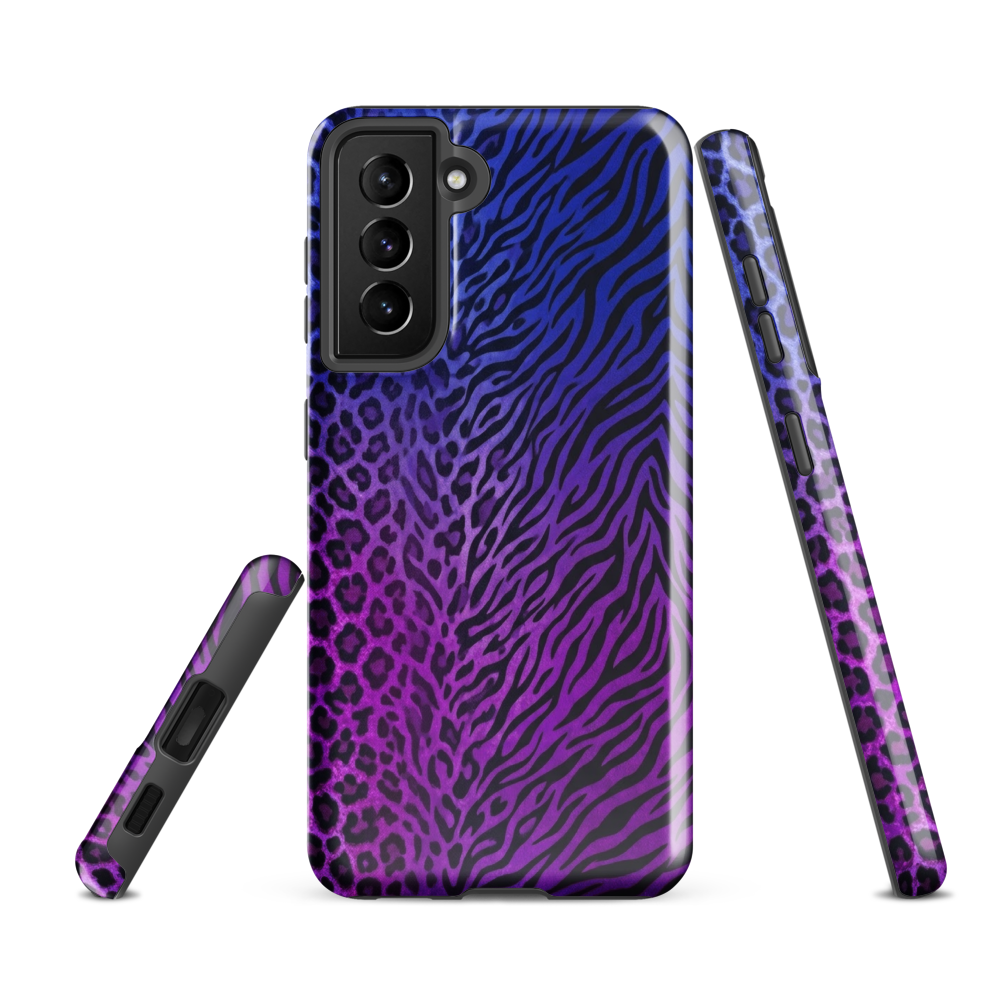Blue to Purple Zebra & Leopard Print Tough Case for Samsung