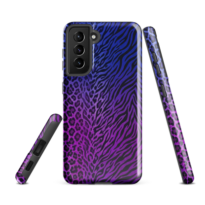 Blue to Purple Zebra & Leopard Print Tough Case for Samsung