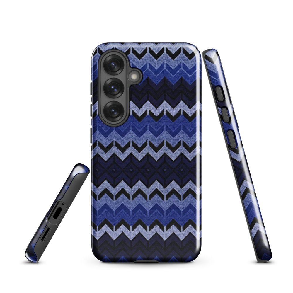 Blue Chevron Pattern Tough Case for Samsung