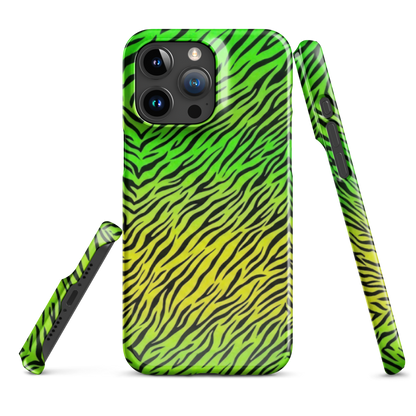 Green & Yellow  Zebra Print Snap Case for iPhone