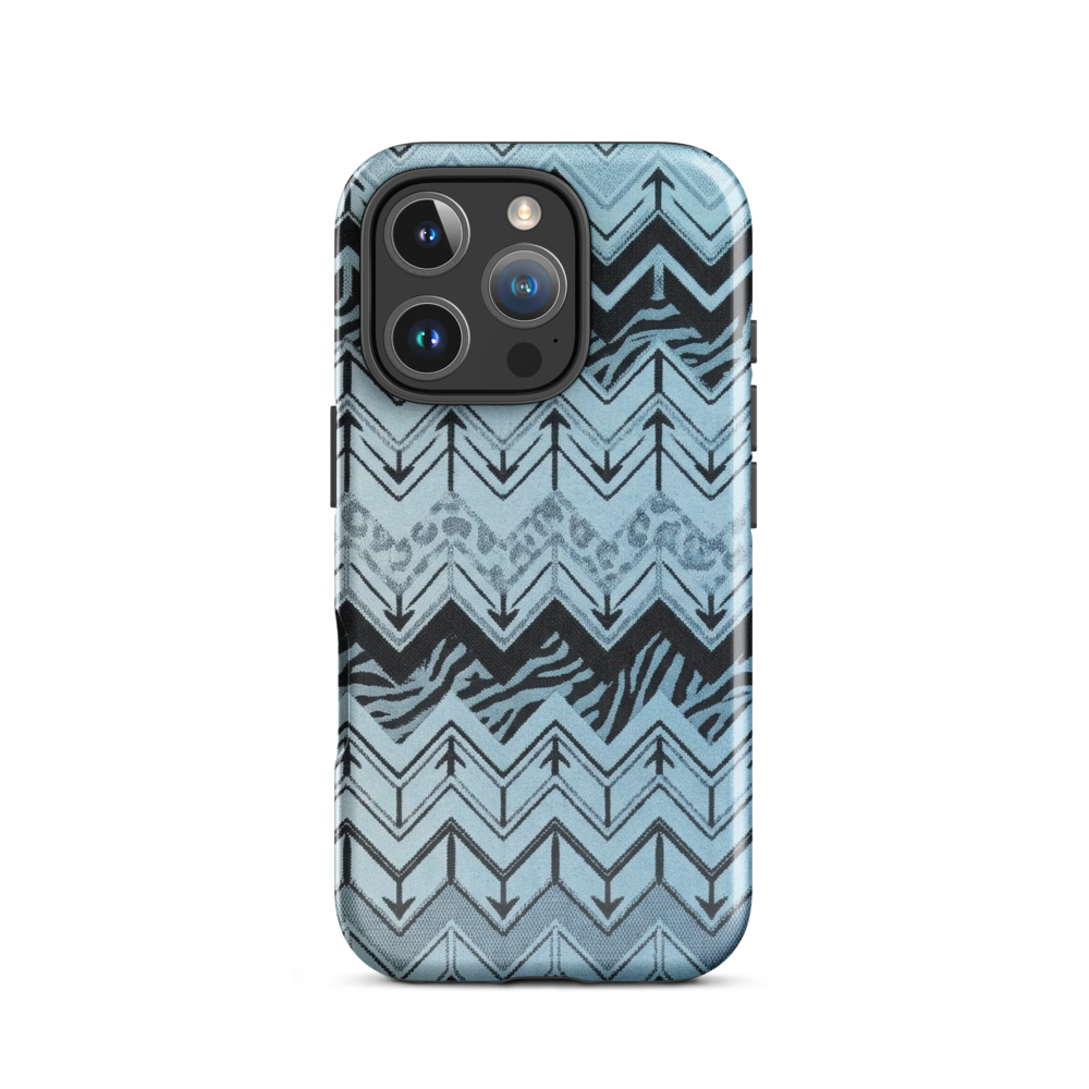 Blue Chevron Zebra & Leopard Print Tough Case for iPhone®