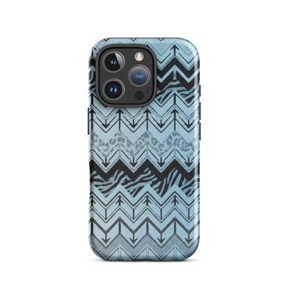 Blue Chevron Zebra & Leopard Print Tough Case for iPhone®