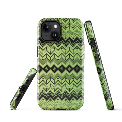 Lime Green Chevron Zebra & Leopard Print Tough Case for iPhone®