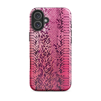 Pink Leopard Print and Snake Skin Tough Case for iPhone®