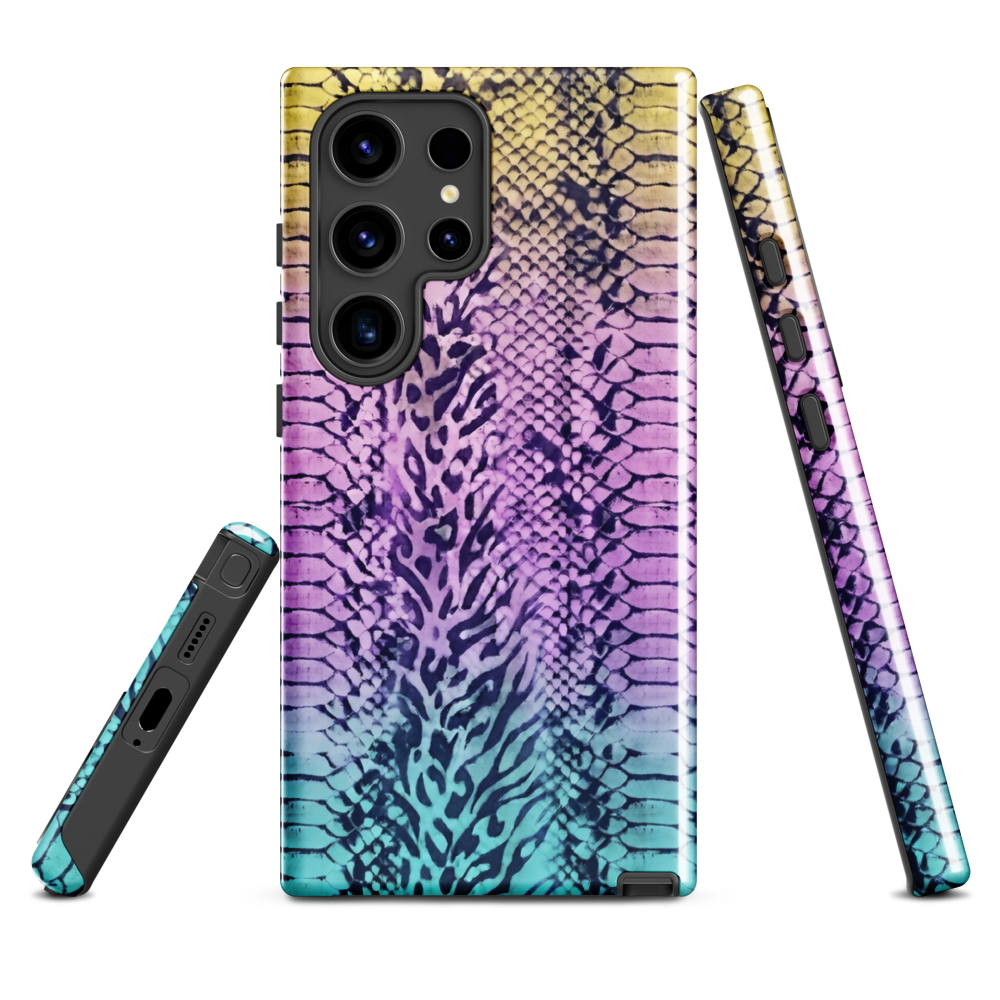 Faded Rainbow Snake Skin Zebra & Leopard Print  Tough Case for Samsung